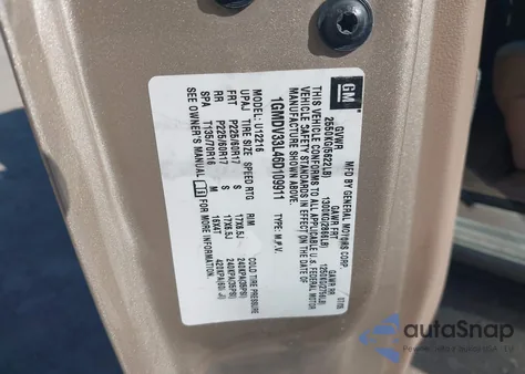 2006 Pontiac Montana Sv6 z USA, uszkodzony, nr VIN 1GMDV33L46D109911